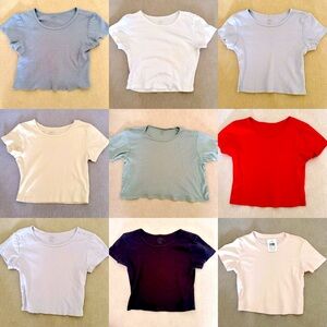 Brandy Melville Ashlyn Basic Crop Baby Tees - Set of 9